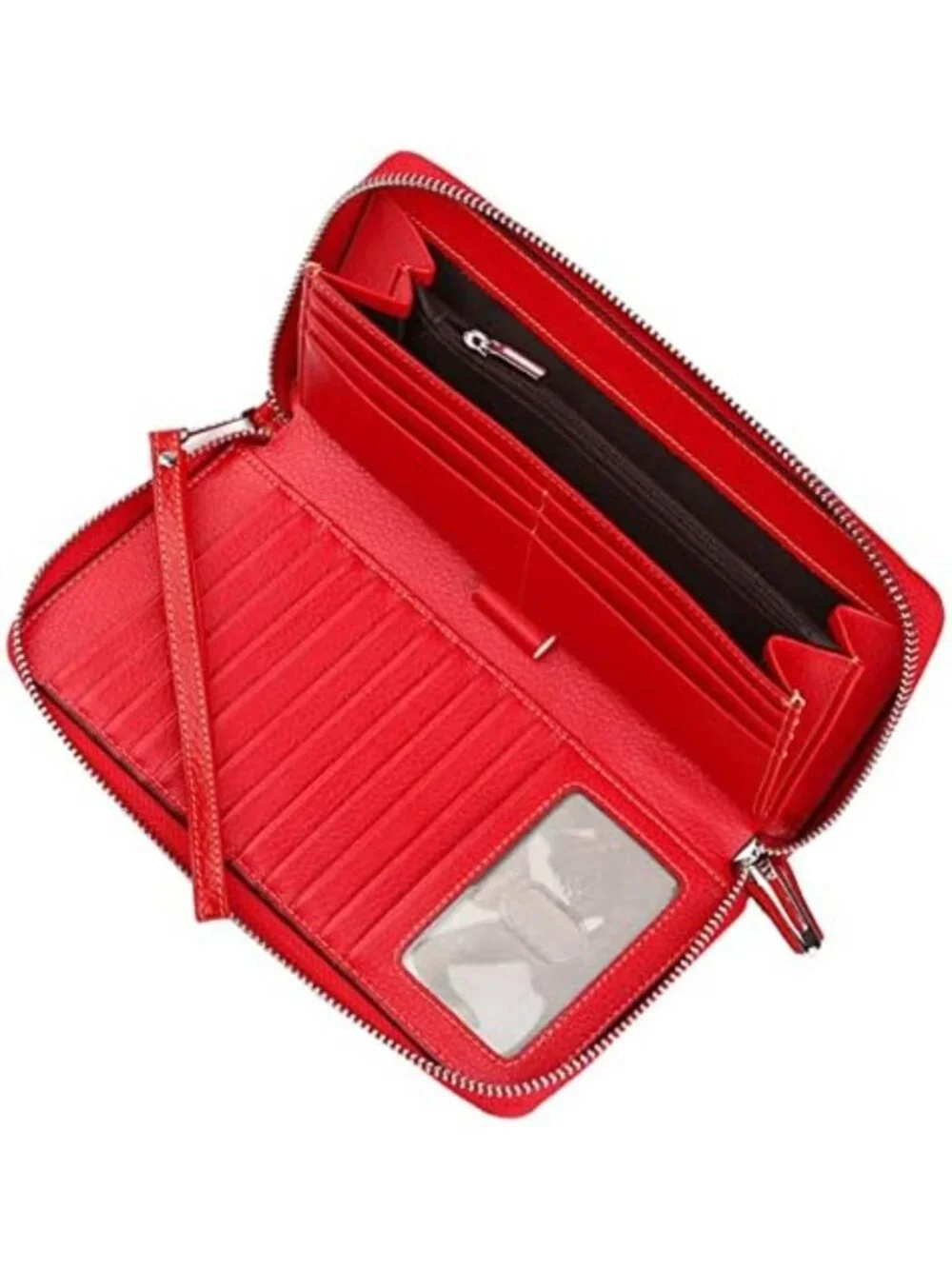 Compact RFID Blocking Leather Wallet for Women - Bifold Purse with ID Windows